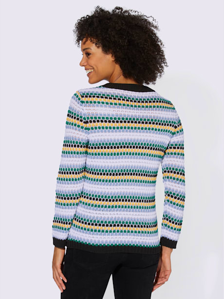 Pull à rayures jolie structure tricot