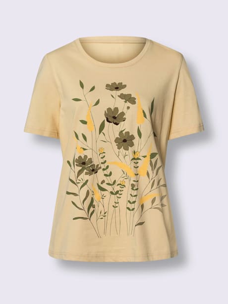 T-shirt à manches courtes motif floral devant
