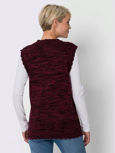 Gilet en tricot finitions ondulées flatteuses