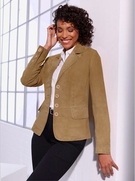 Blazer en cuir chevreau velours cuir velours de chèvre