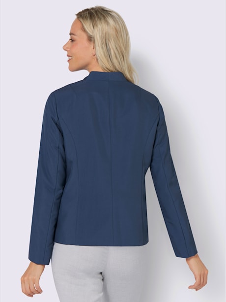 Blazer court fermeture crochet discrète