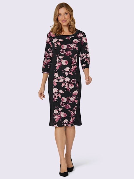 Robe en jersey empiècements latéraux unis pour une silhouette affinée