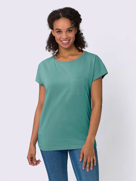 T-shirt à manches courtes encolure en u discrète