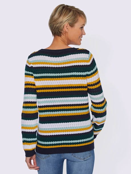 Pull à manches longues joli motif tricoté