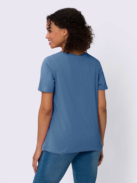 T-shirt à manches courtes imprimé transfert couleur argenté