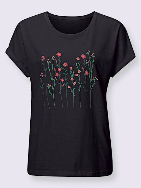 T-shirt à encolure ronde imprimé floral