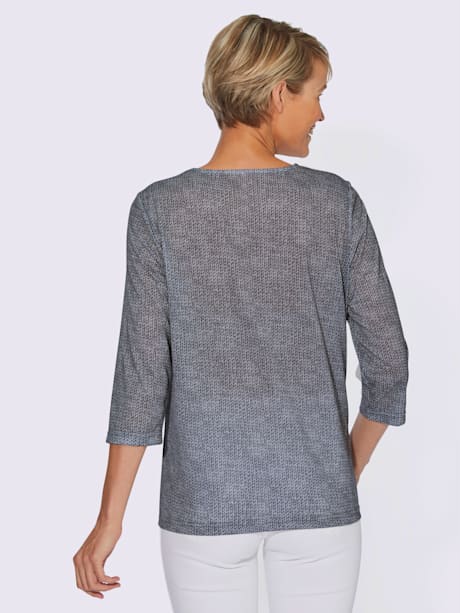 T-shirt à manches 3/4 imitation tricot