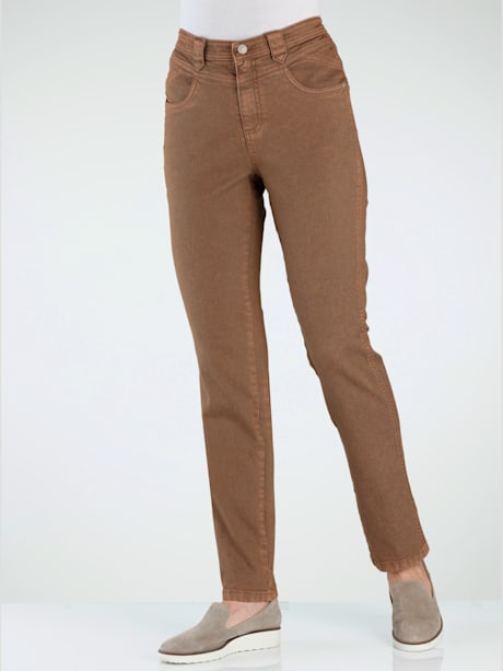 Pantalon extensible couture latérale avancée pour un effet affinant