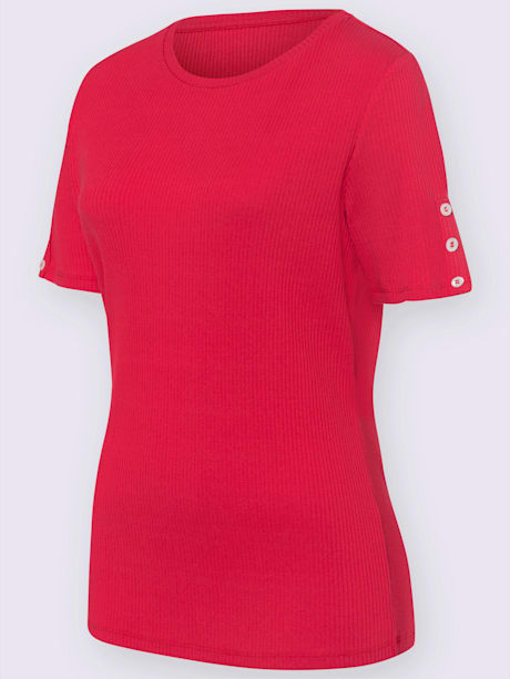 T-shirt à manches courtes aspect côtelé mode