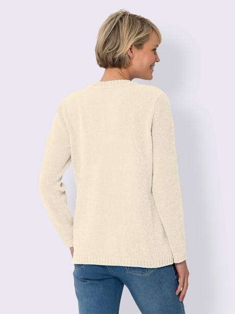 Pull à manches longues maille chenille douce
