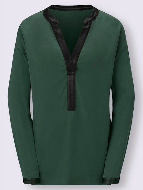 Chemisier femme vert coupe longue
