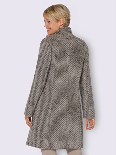 Manteau princesse chaud en molleton de laine avec col montant