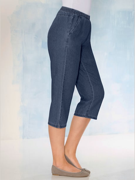 Corsaire en jean en coton empiècement confortable