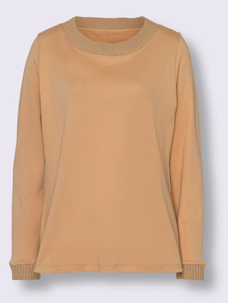 Sweatshirt finitions côtelées