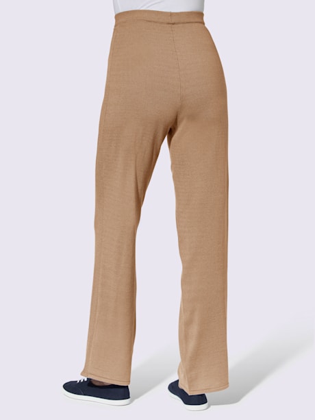Pantalon en tricot aspect côtelé latéral