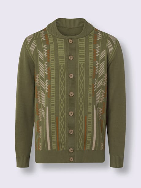 Veste en tricot boutons imitation bois