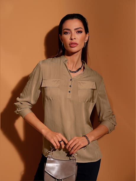 Chemisier à manches longues pure viscose