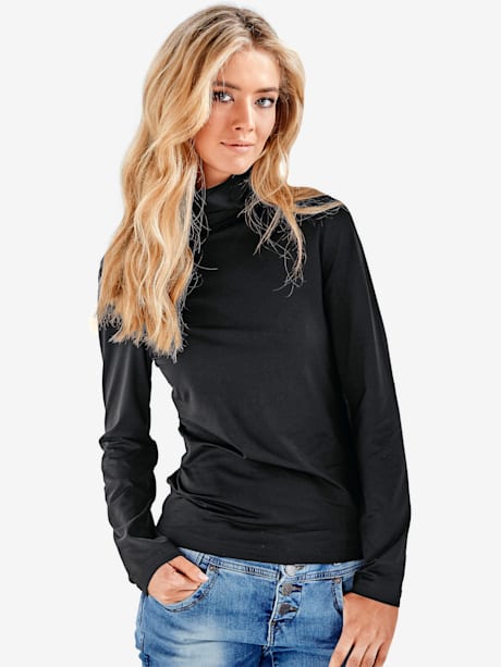 T-shirt col roulé facile à associer, à porter seul ou sous un vêtement