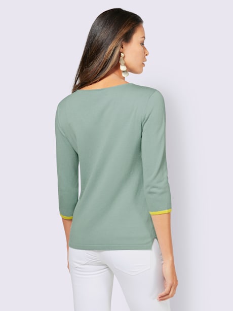 Pull à encolure en v mélange de soie et viscose de qualité