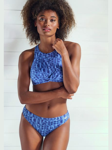 Haut de maillot de bain court imprimé tendance