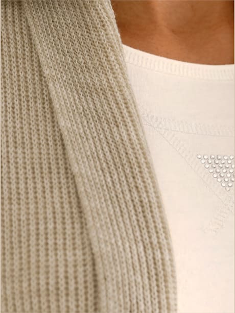 Gilet en tricot col châle mode