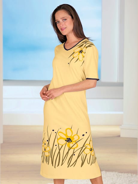 Chemise de nuit avec fentes imprimé floral