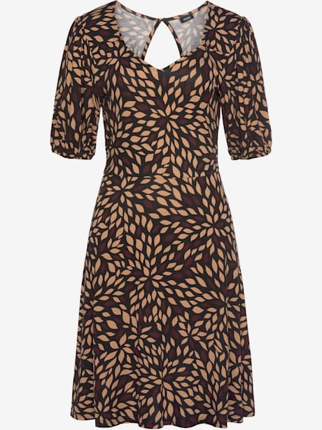 Robe imprimée robe courte avec encolure en forme de cœur
