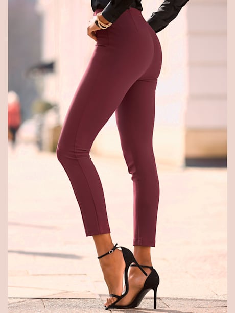 Pantalon extensible coutures décoratives sur la jambe devant