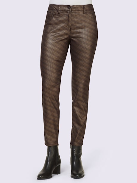 Pantalon push-up imprimé transfert avec brillance couleur bronze