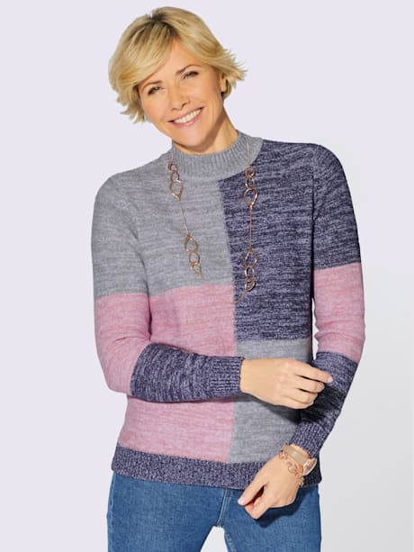 Pull à col montant superbe motif intarsia
