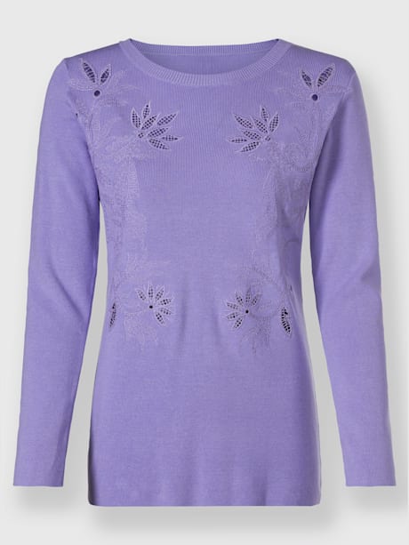 Pull superbe broderie florale
