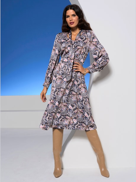 Robe imprimée lien à nouer à l'encolure