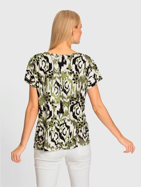 T-shirt imprimé coutures contrastées
