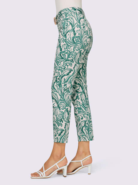 Pantalon avec ceinture à boucle décorative