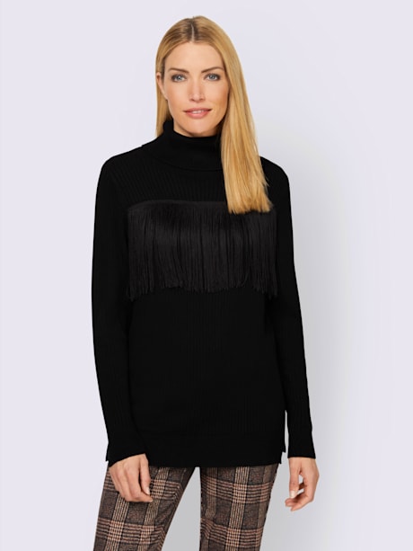 Pull à col roulé avec viscose