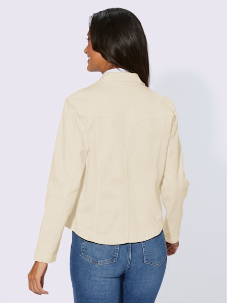 Blazer en jean coutures décoratives affinantes
