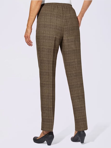 Pantalon à carreaux avec ceinture élastique