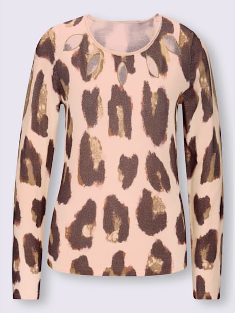 Pull imprimé joli motif léopard