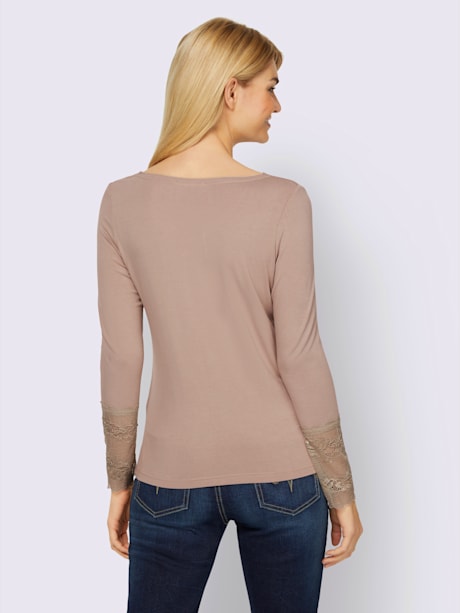 T-shirt dentelle aux manches