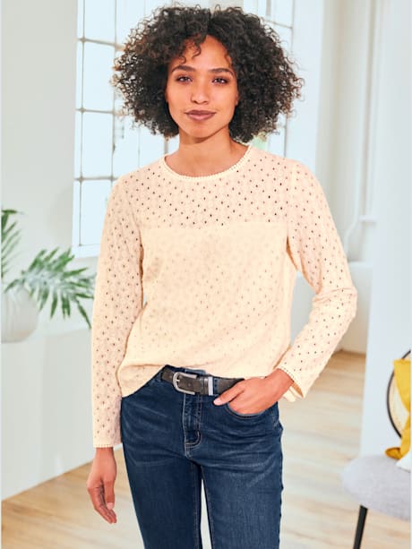 Chemisier broderie ajourée