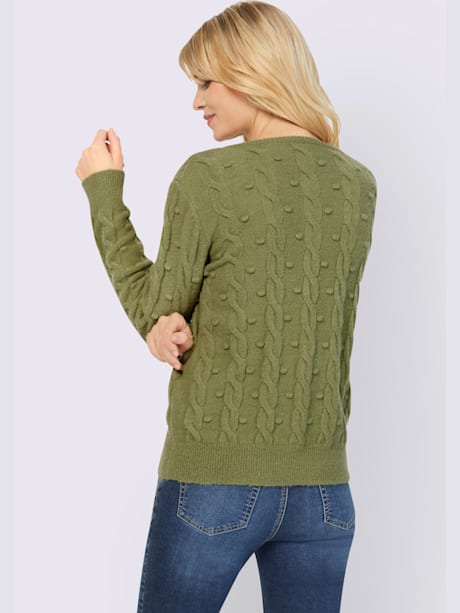Veste en tricot jolis motifs torsadés et structurés
