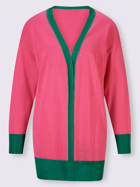 Veste en tricot forme ouverte et longue tendance