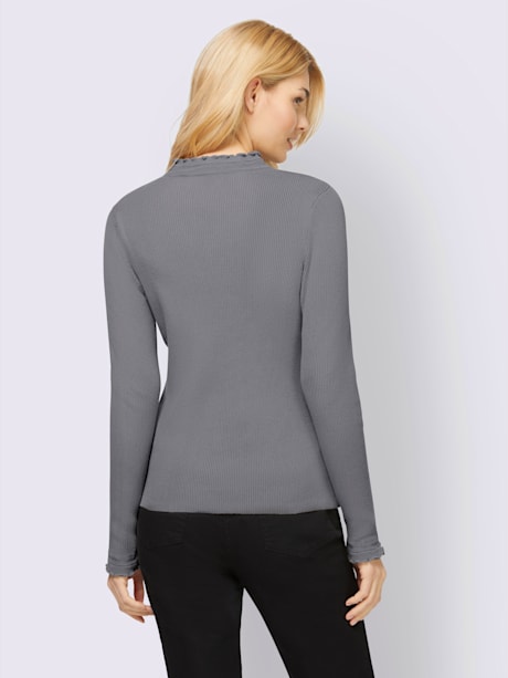 Pull col montant froncé