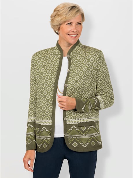 Veste en tricot 30% laine vierge (mérinos)