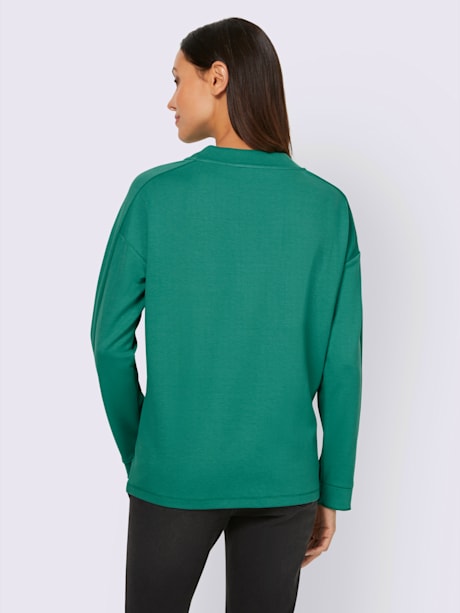 Sweat-shirt empiècements contrastés tendance