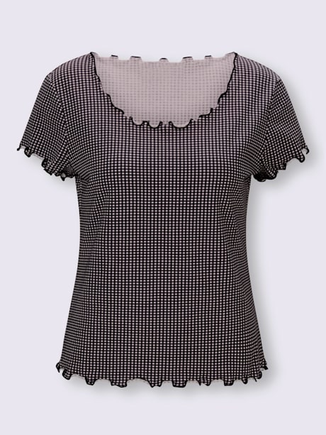 T-shirt imprimé joli ourlet ondulé