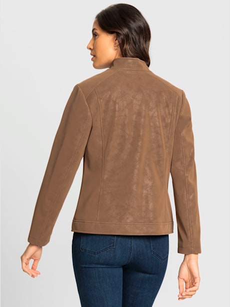Blazer en imitation cuir toucher velouté