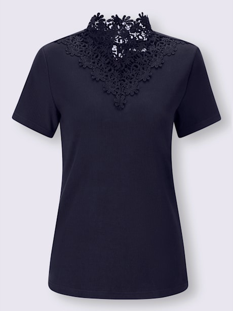 T-shirt superbe empiècement en dentelle