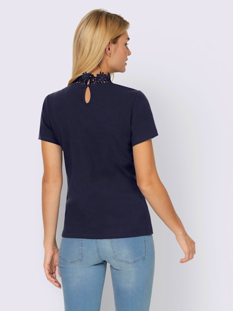 T-shirt superbe empiècement en dentelle