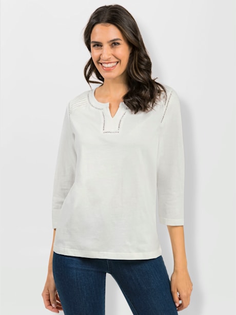 T-shirt à manches 3/4 avec dentelle